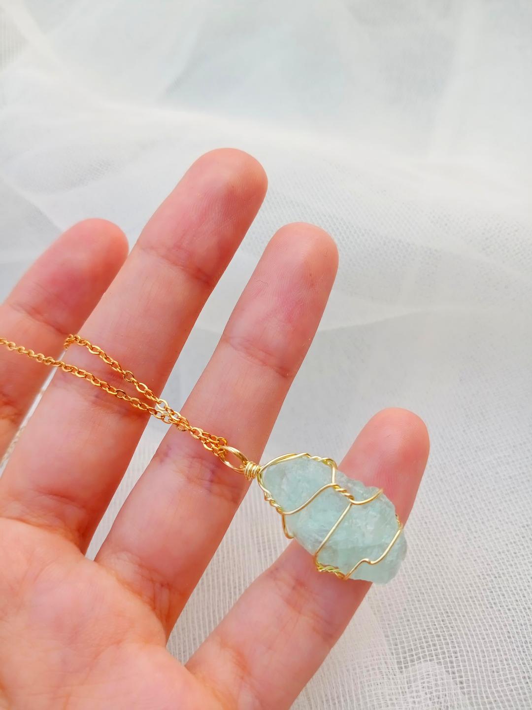 Funky Gold Plated Gemstone Necklace with Adjustable Blue Design