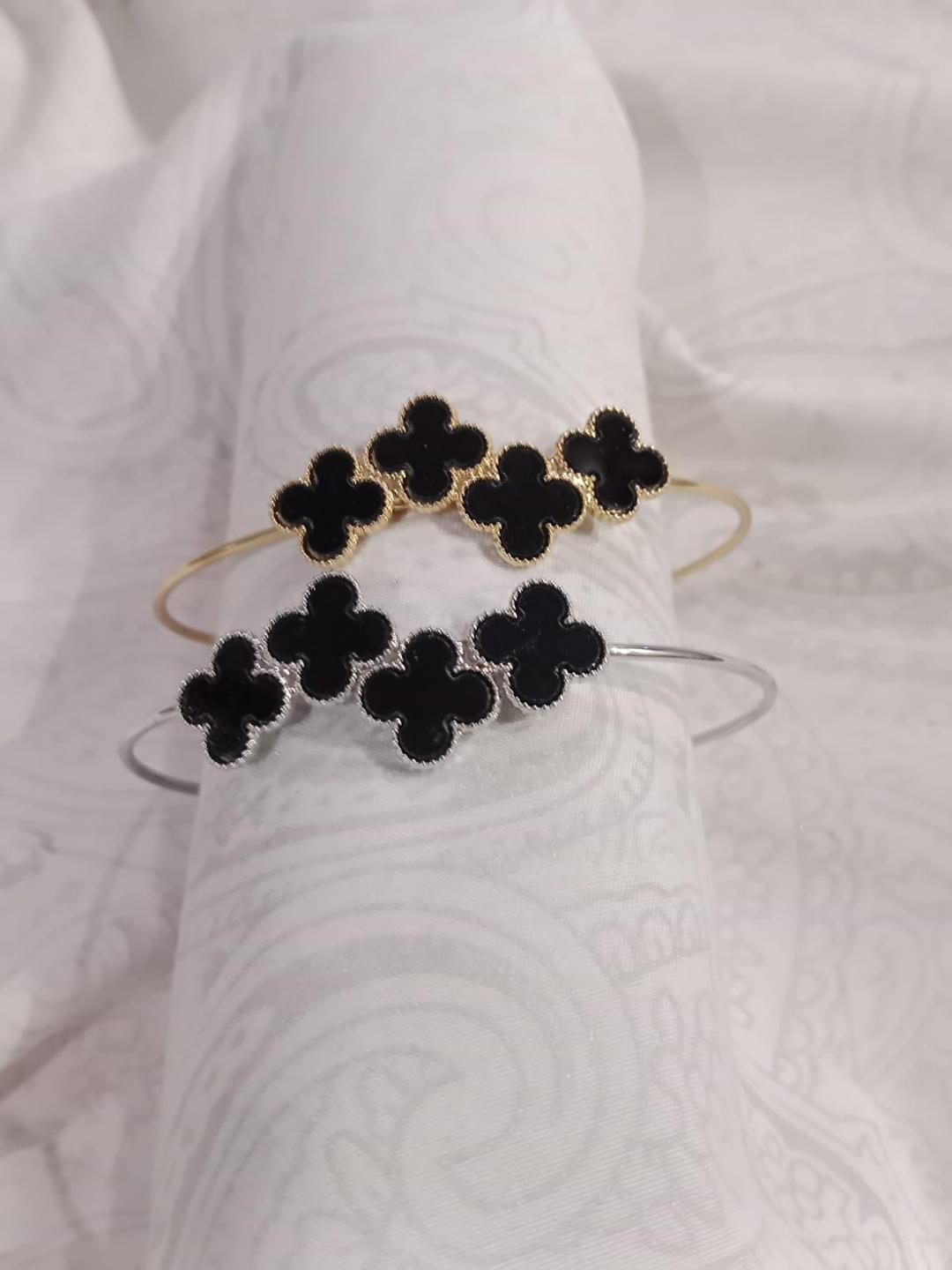 Antique Gold Plated Kara Bracelet with Artificial Stones - 1 Pc