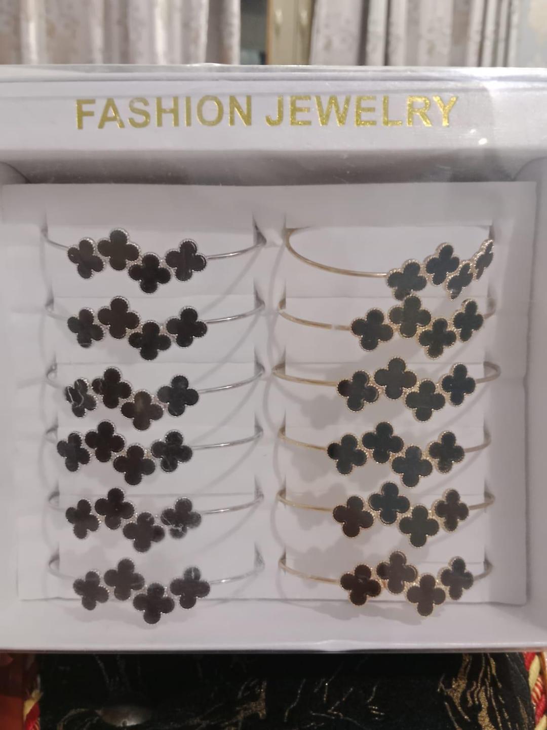 Antique Gold Plated Kara Bracelet with Artificial Stones - 1 Pc