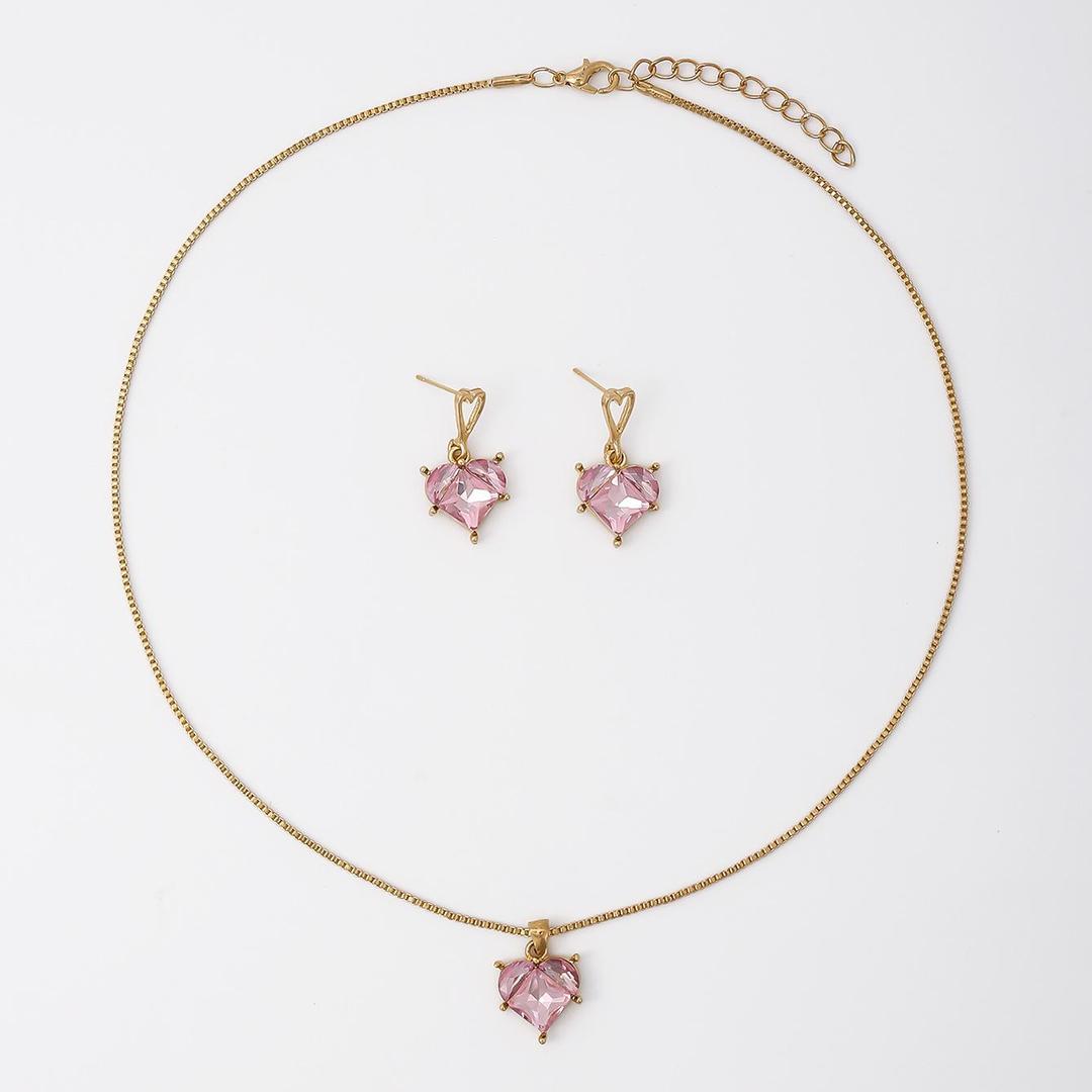 Gold Plated Zircon Necklace Set