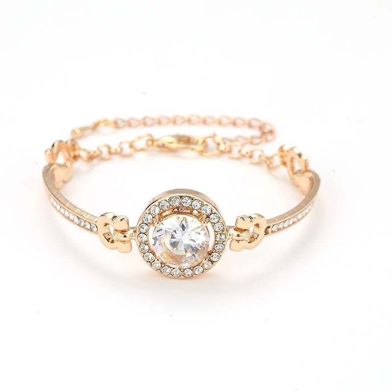 1 Pc Gold Plated Rhinestone Chain Bracelet