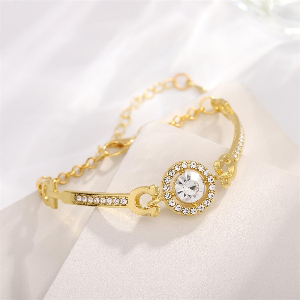 1 Pc Gold Plated Rhinestone Chain Bracelet