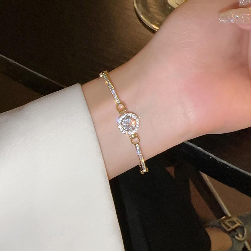 1 Pc Gold Plated Rhinestone Chain Bracelet