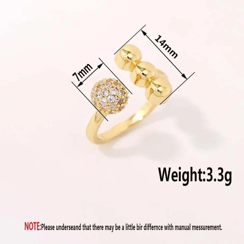 Zircon Circle Open Ball Ring For Girls