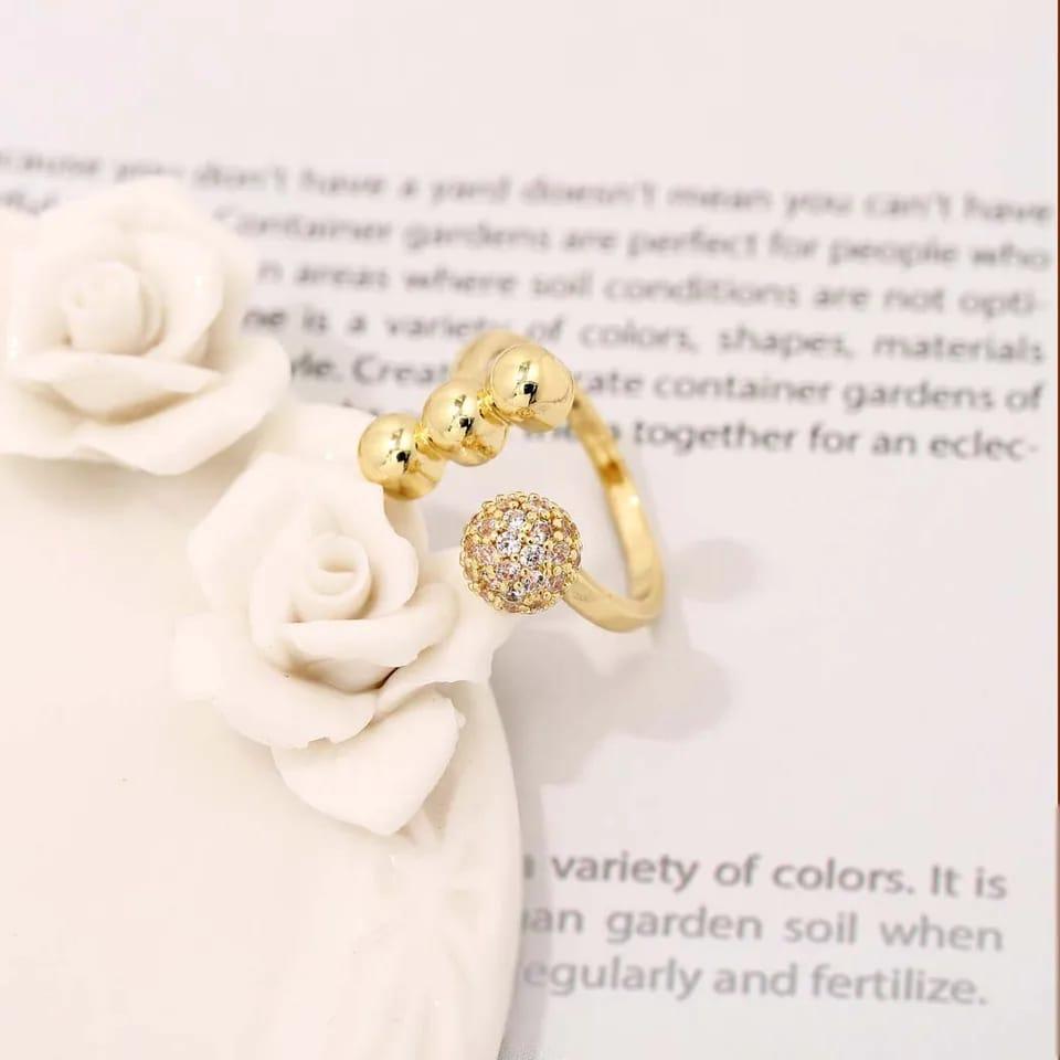 Zircon Circle Open Ball Ring For Girls